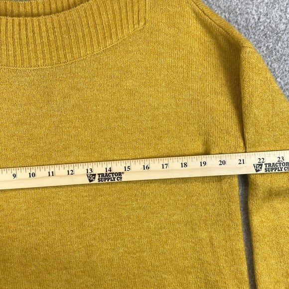 Marled golden yellow boat neck sweater XL boxy comfy neutral colorful preppy - Picture 4 of 7